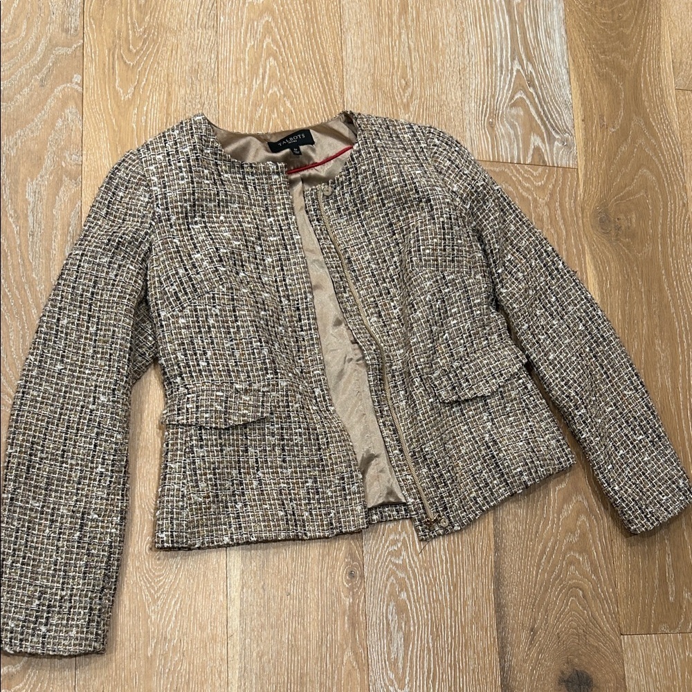 Talbots Gold Tweed Shimmer Blazer - Picture 3 of 8